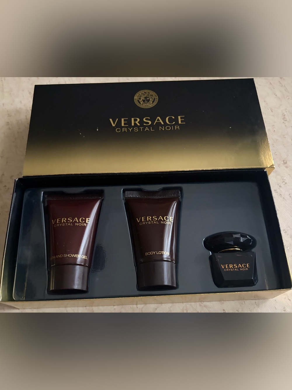 Versace Crystal Noir Men cologne set NIB